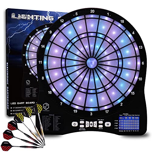 海外輸入品 ダーツ ダーツボード Electronic Dart Board 13 inch Illuminated Segments Light Based Games Electric Dartboard Tested Tough Segment for Enhanced Durability Professional wi…