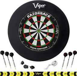 海外輸入品 ダーツ ダーツボード Viper by GLD Products Razorback Sisal Dartboard, Two Sets Starter Darts, Throw Line, Viper Defender, Black海外輸入品 ダーツ ダーツボード