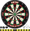 海外輸入品 ダーツ ダーツボード Viper AIM 360 Tournament Bristle Steel Tip Dartboard Set with S...