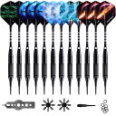 海外輸入品 ダーツ WIN.MAX Darts Plastic Tip - Soft Tip Darts Set - 12 Pcs 18 Gram with 1...