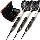 海外輸入品 ダーツ CUESOUL Black Scorpion 20 Grams Steel Tip Darts Set with Deluxe PU Dar...
