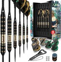 COAi _[c IgnatGames Darts Metal Tip Set - Professional Darts with Stylish Case and Darts Guide, Steel Tip Darts Set with Aluminum Shafts + Rubber O'Rings + Extra Flights + Dart Sharpener and WrenchCOAi _[c