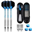 海外輸入品 ダーツ Darts Plastic Tip Set - 18g Soft Tip Darts - 16g Dart Barrels w/ 50 O-Rings 6 Shafts（Blue Aluminum White Plastic Rods Extra 50 Replacement Soft Tips Accessories for Electronic Dart Board海外輸入品 ダーツ