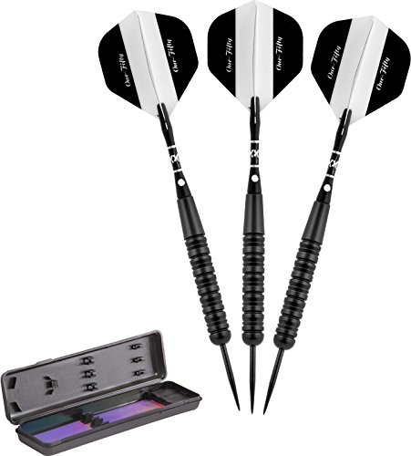 海外輸入品 ダーツ Elkadart unisex adult Elkadart One Fifty Steel Tip Darts with Storage Travel Case 20 Grams, Black, 20g US海外輸入品 ダーツ