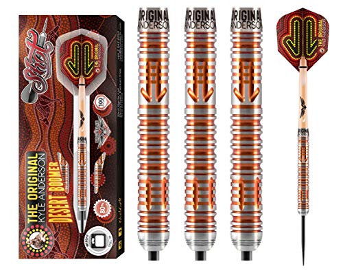 海外輸入品 ダーツ Shot! Darts Kyle Anderson Desert Boomer Steel Tip Dart Set 80% Tungsten Barrels… 23 海外輸入品 ダーツ