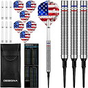 海外輸入品 ダーツ Dartfellas 20g 90% Tungsten American Flag Stars & Stripes Patriot X Soft Tip Dart Set, Red White & Blue, Flights & Shafts Included (2 Sets Each), w/Travel Case, 20 Grams海外輸入品 ダーツ