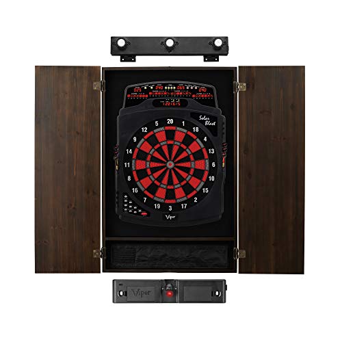 海外輸入品 ダーツ ダーツボード Viper by GLD Products Solar Blast Electronic Dartboard Metropolitan Espresso Cabinet Dart Mat & Shadow Buster Dartboard Light Bundle海外輸入品 ダー…