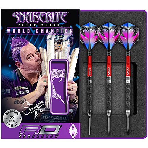 海外輸入品 ダーツ RED DRAGON Peter Wright Snakebite Melbourne Masters Edition: 22g - Tungsten Darts Set with Flights and Stems海外輸入品 ダーツ