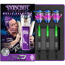 海外輸入品 ダーツ Peter Wright Snakebite Black Strike 20g Barrel, 22g Full Weight Softip Tungsten Darts with Flights & Stems海外輸入品 ダーツ