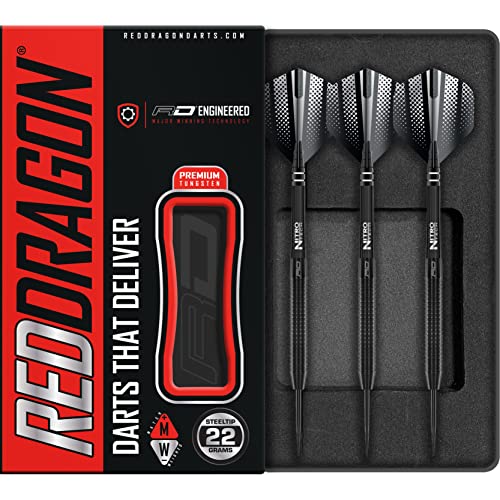 海外輸入品 ダーツ RED DRAGON Razor Edge Black 28g Tungsten Darts with Flights and Stems海外輸入品 ダーツ