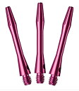 海外輸入品 ダーツ シャフト 3 Sets (9 shafts) Pink Aluminum Dart Shafts + O'rings, Ex-Short (...