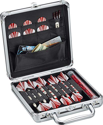 海外輸入品 ダーツ Casemaster Ternion Aluminum Dart Carrying Case Holds 9 Darts, Steel Tip or Soft Tip with Flight Saving Space for Every Dart, 8 Pockets for Accessories with A Mega Pocket for Larger Items海外輸入品 ダーツ