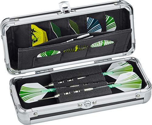 海外輸入品 ダーツ Casemaster Sole Aluminum Slim Profile Dart Case Holds 3 Steel Tip and Soft Tip Darts with Enough Space to Keep Flights in Shape, Features Built-In Pockets for Other Accessories,Black海外輸入品 ダーツ