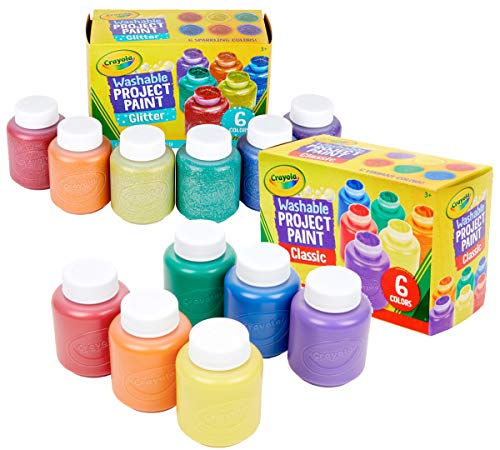 クレヨラ アメリカ 海外輸入 知育玩具 Crayola Washable Kids Paint Set (12ct), Classic and Glitter Paint for Kids, Toddler Paint & Craft Supplies, Easter Gift for Kids [Amazon Exclusive]クレヨラ アメリカ 海外輸入 知育玩具
