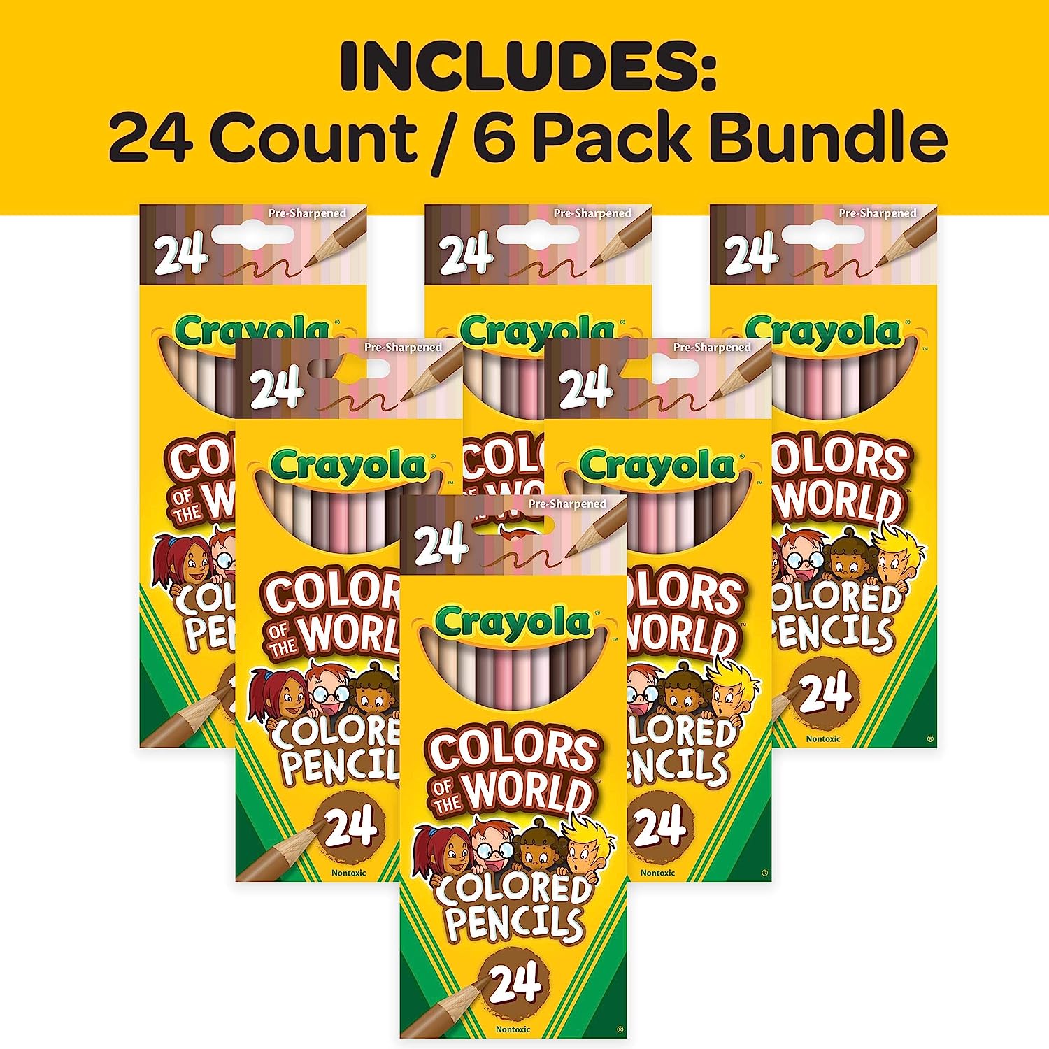 クレヨラ アメリカ 海外輸入 知育玩具 Crayola Colors of the World Bulk Colored Pencil Set - 6 Packs (24ct), Skin Tone Kids Colored Pencils for Kids, School Suppliesクレヨラ アメリカ 海外輸入 知育玩具 3