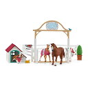 COA mߋ VCqz[XNu Schleich Horse Club, Horse Toys for Girls and Boys, Hannah's Guest Horses Horse Set with Ruby the Dog and Horse Toys, 20 pieces, Ages 5+COA mߋ VCqz[XNu