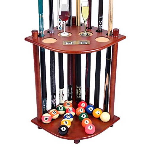 海外輸入品 ビリヤード MoyanSuper Pool Stick Holder Solid Wood Floor Stand Cue Stick Holder Billiard Cue Racks Holds Billiards Accessories for Billiard Room,Pool Hall,Bar Room,Game Room(Mahogany)海外輸入品 ビリヤード