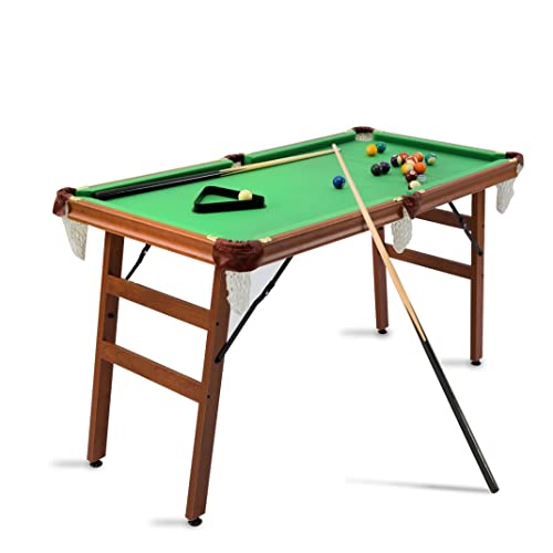 ͢ ӥ䡼 Fran_store 55'' Portable Folding Billiards Table Pool Game Table Includes Cues, Ball, Chalk, Rack, Brush for Kids (Green)͢ ӥ䡼