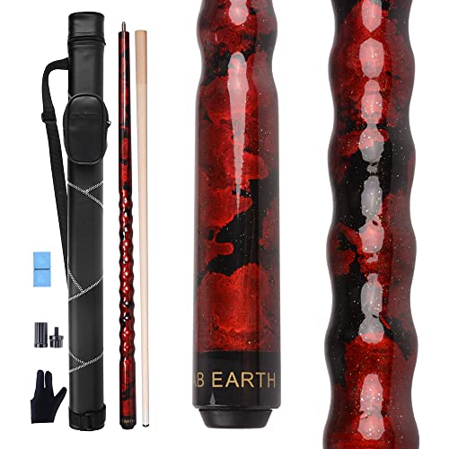 海外輸入品 ビリヤード AB Earth Ergonomic Design 13mm Tip 58" Maple Pool Cue Stick Kit with Hard Case (Red, 20oz)海外輸入品 ビリヤード