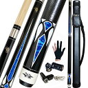 海外輸入品 ビリヤード Tai ba cues 2-Piece Pool cue Stick + Hard Case, 13mm Tip, 58