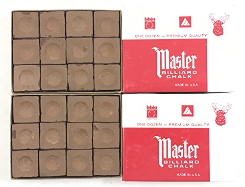 海外輸入品 ビリヤード Made in the USA - 2 Boxes of Master Chalk - 24 Pieces for Pool Cues and Billiards Sticks Tips (Brown)海外輸入品 ビリヤード