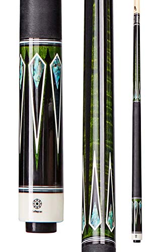 海外輸入品 ビリヤード Collapsar CH03 Pool Cue with Soft Case Green Curly Maple with Cream&Mother-of-Pearl Dimond Black Irish Linen Handle 58Inch Professional Pool Sticks海外輸入品…