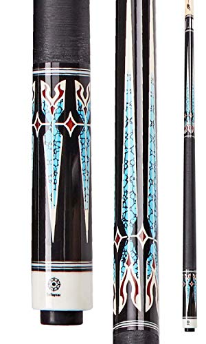 海外輸入品 ビリヤード Collapsar CH04 Pool Cue with Soft Case,Enbony Stained with Turquoise and Cocobolo Dimond,Black Irish Linen Handle, 58Inch Professional Pool Sticks海外輸入品 ビリヤード