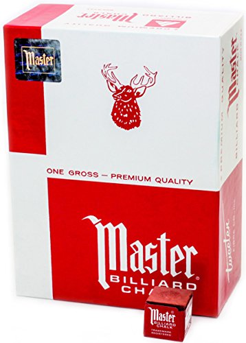 海外輸入品 ビリヤード Master Billiard fessional Billiards Chalk for Smooth, Even Coating on Cue TipPool Chalk, Pack of 144 Cubes, Red, with Protective Box - Professional Billiards Chalk for Smooth, Even Coating on Cue Tip海外輸入品 ビリヤード