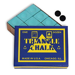 海外輸入品 ビリヤード Triangle Billiard Pool Cue Chalk - 1 Dozen - Made in The USA + 2 pcs of Quality Billiard Pool Table Spots (Green)海外輸入品 ビリヤード