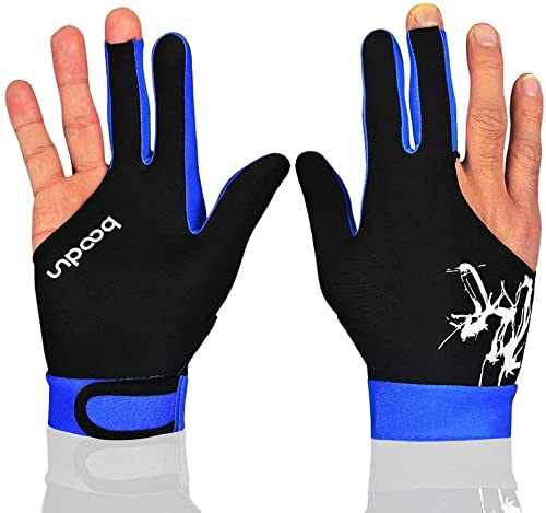 楽天angelica海外輸入品 ビリヤード Man Woman Elastic 3 Fingers Show Gloves for Billiard Shooters Carom Pool Snooker Cue Sport - Wear on The Right or Left Hand 1PCS （Blue, M）海外輸入品 ビリヤード