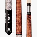 海外輸入品 ビリヤード Lucasi Custom Walnut Birds-Eye Pool Cue with Imitation Mother of Pea...