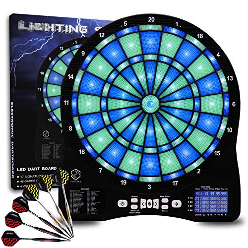 海外輸入品 ダーツ ダーツボード Turnart Electronic Dart Board 13 inch Illuminated Segments Light Based Games Electric Dartboard for Adults Tested Tough Segment for Enhanced Durabil…