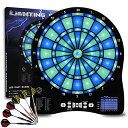 海外輸入品 ダーツ ダーツボード Turnart Electronic Dart Board,13 inch Illuminated Segments Light Based Games Electric Dartboard for Adults Tested Tough Segment for Enhanced Durability Professional with Scoring (Blue)海外輸入品 ダーツ ダーツボード