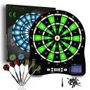 海外輸入品 ダーツ ダーツボード Turnart Electronic Dart Board,13 inch Illuminated Segments Light Based Games Electric Dartboard for Adults Tested Tough Segment for Enhanced Durability Professional with Scoring (Green)海外輸入品 ダーツ ダーツボード