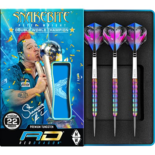 海外輸入品 ダーツ RED DRAGON Peter Wright Snakebite 1: 22g Tungsten Darts Set with Flights and Stems海外輸入品 ダーツ