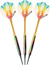 海外輸入品 ダーツ Elkadart Rainbow 90% Tungsten Soft Tip Darts with Storage/Travel Case,...