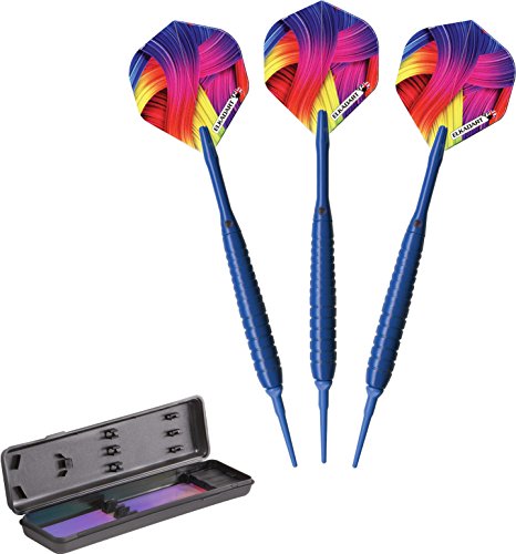 海外輸入品 ダーツ Elkadart Neon Soft Tip Darts with Storage/Travel Case, Blue, 18 Grams海外輸入品 ダーツ