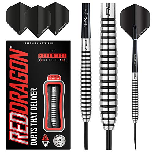 海外輸入品 ダーツ RED DRAGON Blue Fin: 29g Flightmaster - Tungsten Darts Set with Flights and Stems海外輸入品 ダーツ