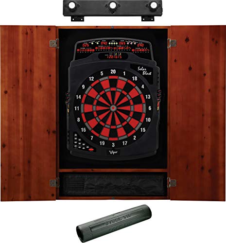 海外輸入品 ダーツ ダーツボード Viper Solar Blast Electronic Dartboard Metropolitan Cinnamon Cabinet Throw Line Marker & Shadow Buster Dartboard Light Bundle海外輸入品 ダーツ ダー…