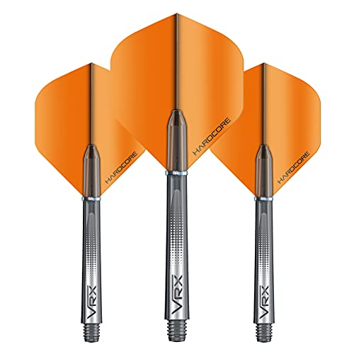 海外輸入品 ダーツ フライト RED DRAGON Dart Flights and Shafts (Stems) Combo Set - Orange Hardcore Flights and VRX Black Shafts海外輸入品 ダーツ フライト