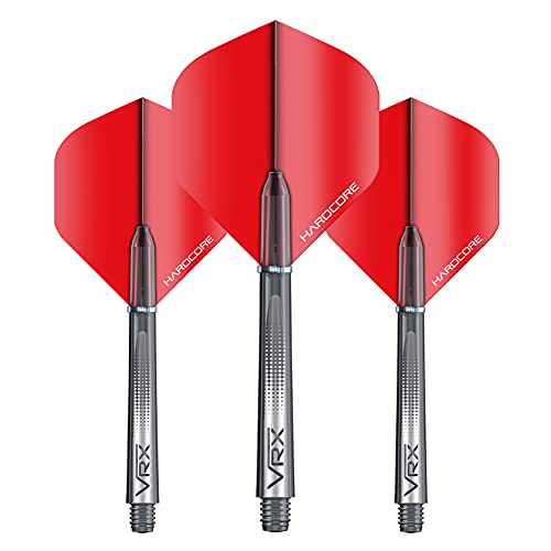 海外輸入品 ダーツ フライト RED DRAGON Dart Flights and Shafts (Stems) Combo Set - Red Hardcore Flights and VRX Black Shafts海外輸入品 ダーツ フライト