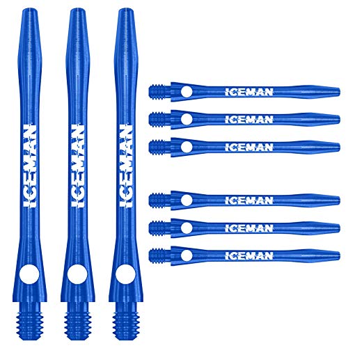 海外輸入品 ダーツ シャフト RED DRAGON Gerwyn Price Iceman Logo Blue Aluminium Medium Stems - 3 Sets per Pack (9 Stems in Total)海外輸入品 ダーツ シャフト