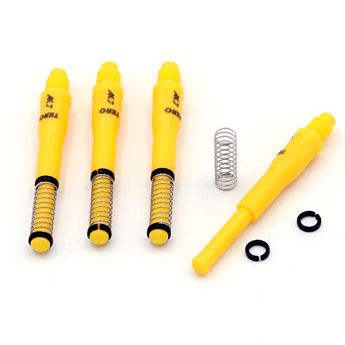 海外輸入品 ダーツ シャフト Black Scorpion Cuesoul TERO AK7 Clear Dart Stems Dart Shafts Built-in Spring Telescopic,Set of 4 pcs-B/D/F/H Size (Yellow, D)海外輸入品 ダーツ シャフト