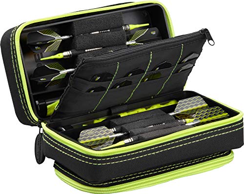 海外輸入品 ダーツ Casemaster Plazma Pro Yellow Trim, 6 Dart Case for Soft and Steel Tip Darts, Features Large Front Mobile Device Pocket, Built-In Storage Tubes and Pockets for Flights, Tips, Shafts, and Personal Items海外輸入品 ダーツ