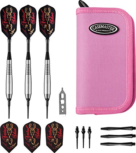 海外輸入品 ダーツ Viper Underground Fatal Shot Soft Tip Darts 18 Grams and Casemaster Deluxe Pink Nylon Dart Case海外輸入品 ダーツ