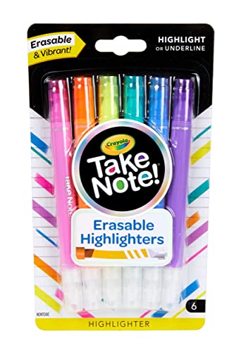 クレヨラ アメリカ 海外輸入 知育玩具 Crayola Take Note Erasable Highlighters, Cool School Supplies, Chisel Tip Markers, 6 Countクレヨラ アメリカ 海外輸入 知育玩具