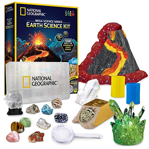 ナショナルジオグラフィック 知育玩具 科学 実験 NATIONAL GEOGRAPHIC National Geographic STEM Science Kit - 15+ Experiments, Crystal Growing, Volcano Kit, Dig Kits & Gemstones for Kids - ナショナルジオグラフィック 知育玩具 科学 実験 NATIONAL GEOGRAPHIC