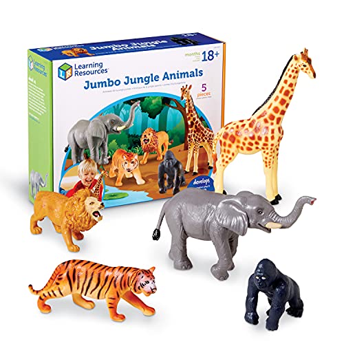 知育玩具 パズル ブロック ラーニングリソース LER0693 Learning Resources Jumbo Jungle Animals, Animal Toys for Kids, Safari Animals, 5 Pieces, Ages 18 months 知育玩具 パズル ブロック ラーニングリソース LER0693