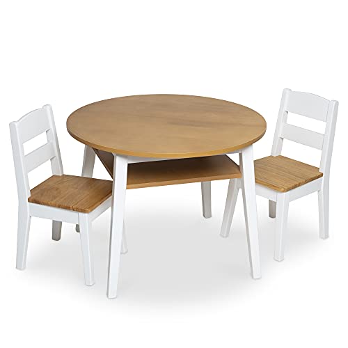 メリッサ&ダグ おもちゃ おままごと ごっこ遊び Melissa & Doug Melissa & Doug Wooden Round Table & 2 Chairs ? Kids Furniture for Playroom, Light Woodgrain & White 2-Tone Finish - Two-Tone - Tメリッサ&ダグ おもちゃ おままごと ごっこ遊び Melissa & Doug