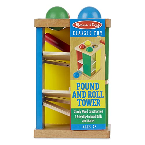 メリッサ ダグ おもちゃ 知育玩具 Melissa Doug Melissa Doug Deluxe Pound and Roll Wooden Tower Toy With Hammer - Pound A Ball, Educational Toddler Toys, Wooden Pounding Bench For Ages 2 メリッサ ダグ おもちゃ 知育玩具 Melissa Doug